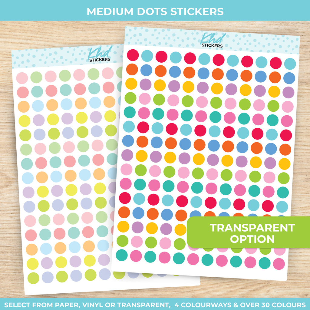 Medium Dot Stickers Transparent