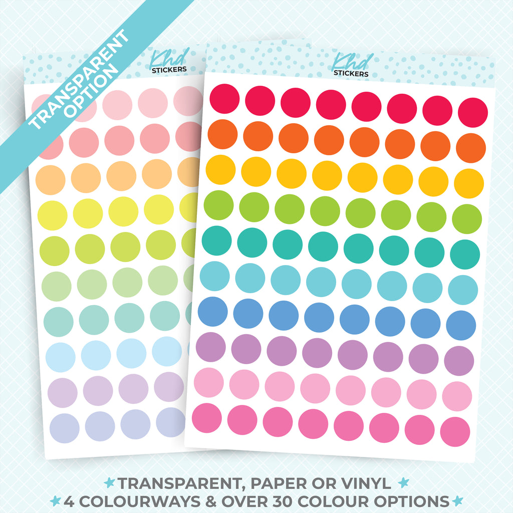 Large Dot Stickers Transparent