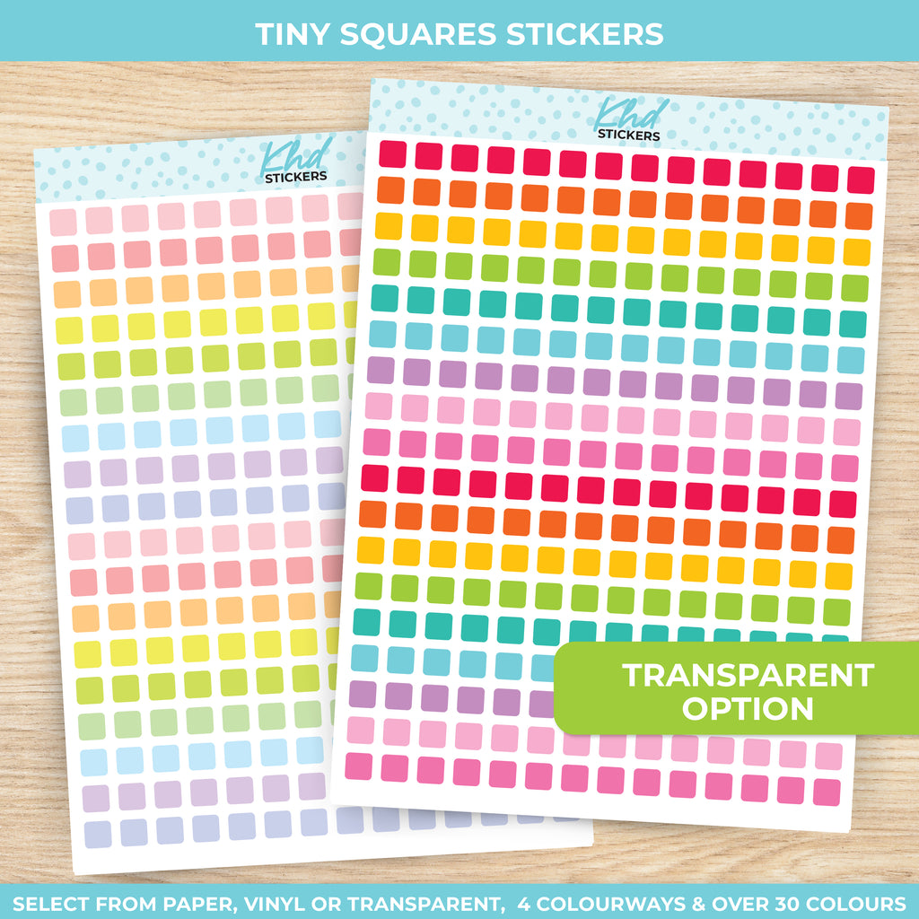 Squares Planner Stickers Transparent