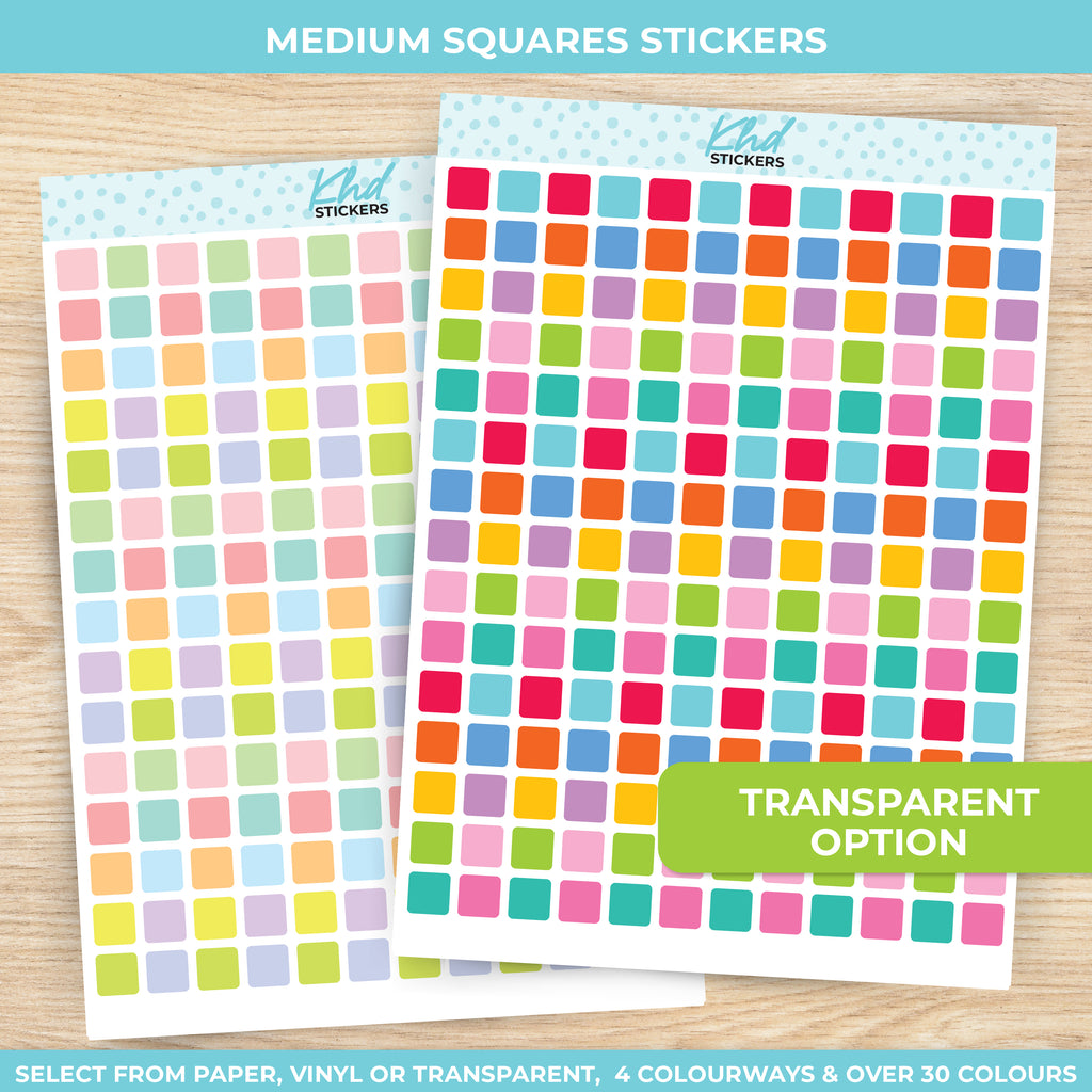 Medium Square Stickers Transparent