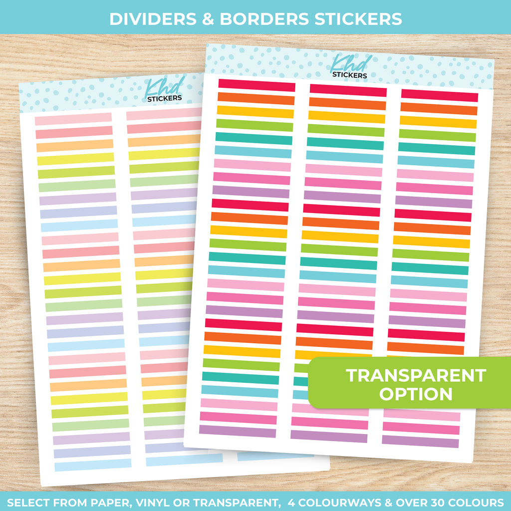 Divider & Border Stickers - Transparent Options Transparent