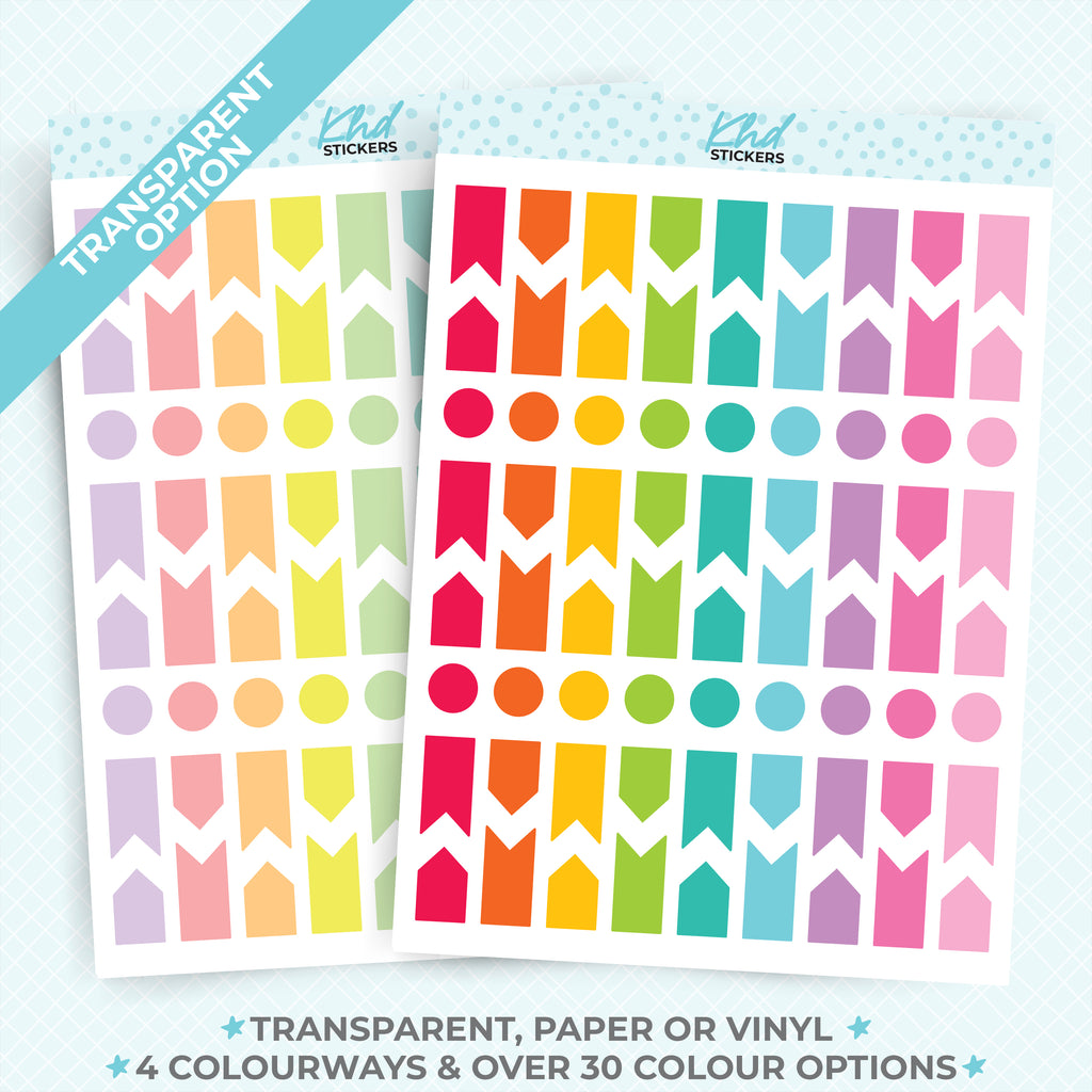 Mixed Arrow Planner Stickers Transparent