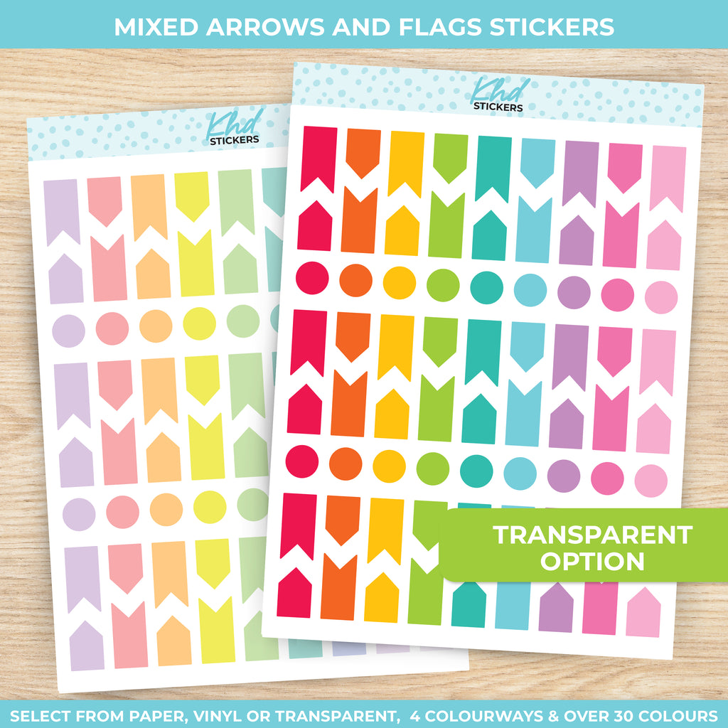 Mixed Arrow Planner Stickers Transparent