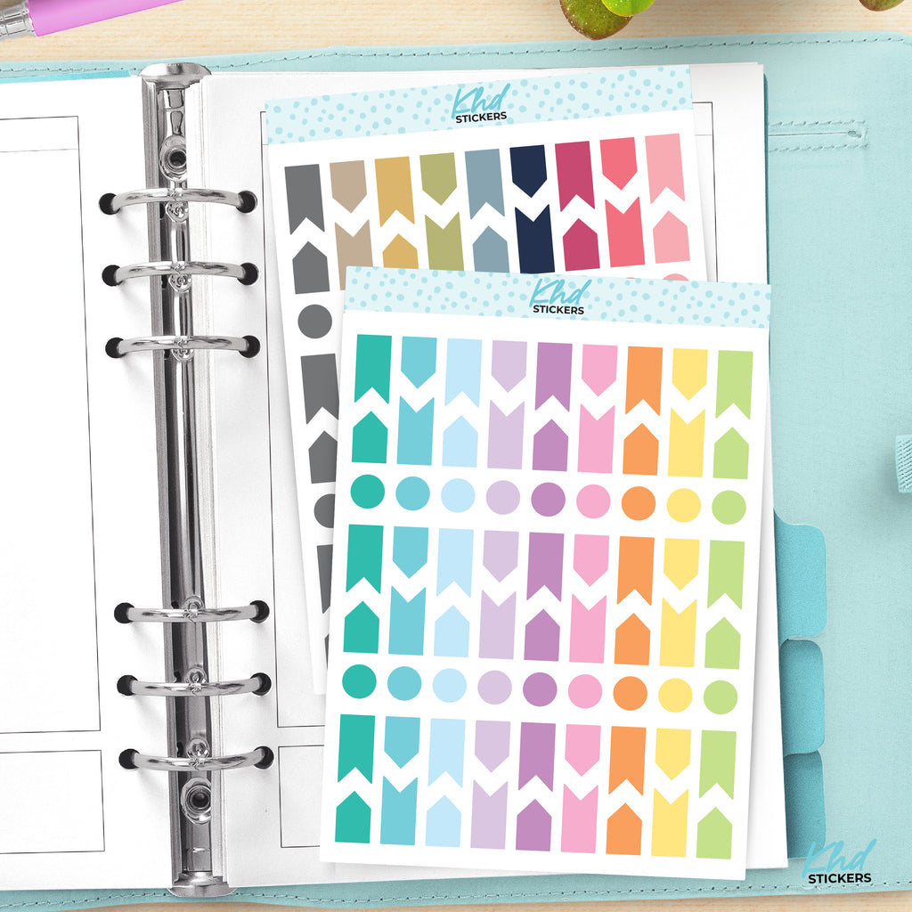 Mixed Arrow Planner Stickers Transparent