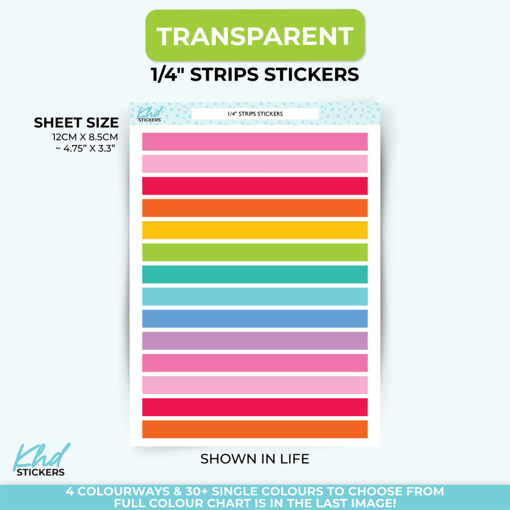 Transparent Planner Strips – Clear 80mm x 6.35mm Stickers LIFE