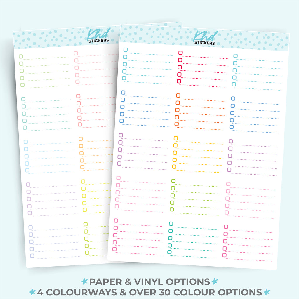 Checkbox List half-box size Stickers Vinyl - Removable / Wine