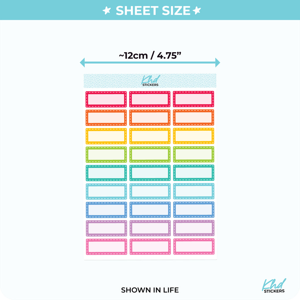 Shaded Dashed Appointment Stickers Vinyl - Removable