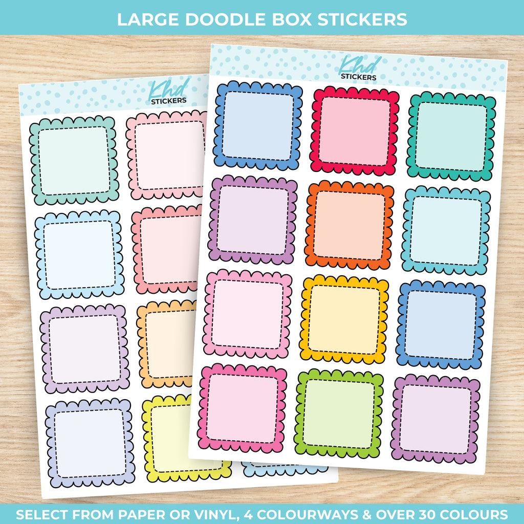 Doodle Large Squares Appointment Stickers Vinyl - Removable