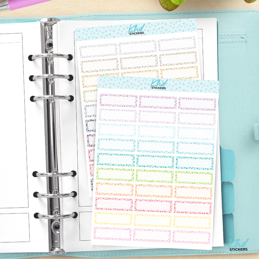 Appointment Quarter Box Planner Stickers with doodle polka dots Vinyl - Removable / Wine