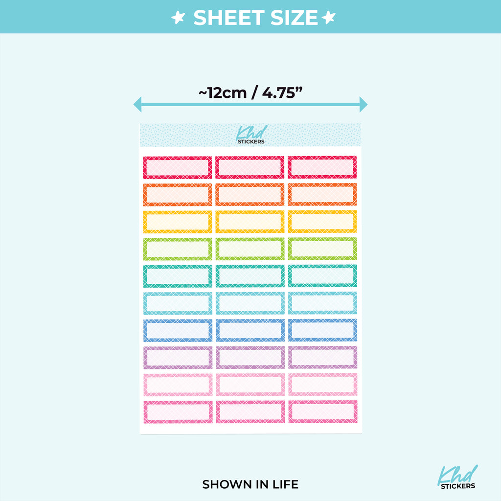 Appointment Quarter Box Planner Stickers with cross hatch pattern Vinyl - Removable / Wine