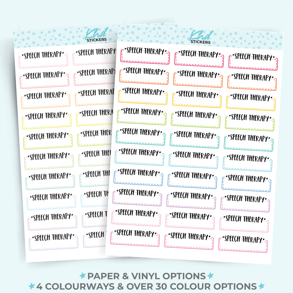 Speech Therapy Stickers Vinyl - Removable / Wine