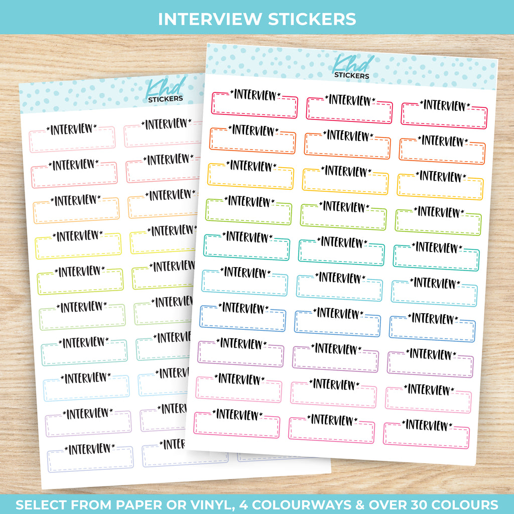 Interview Stickers Vinyl - Removable