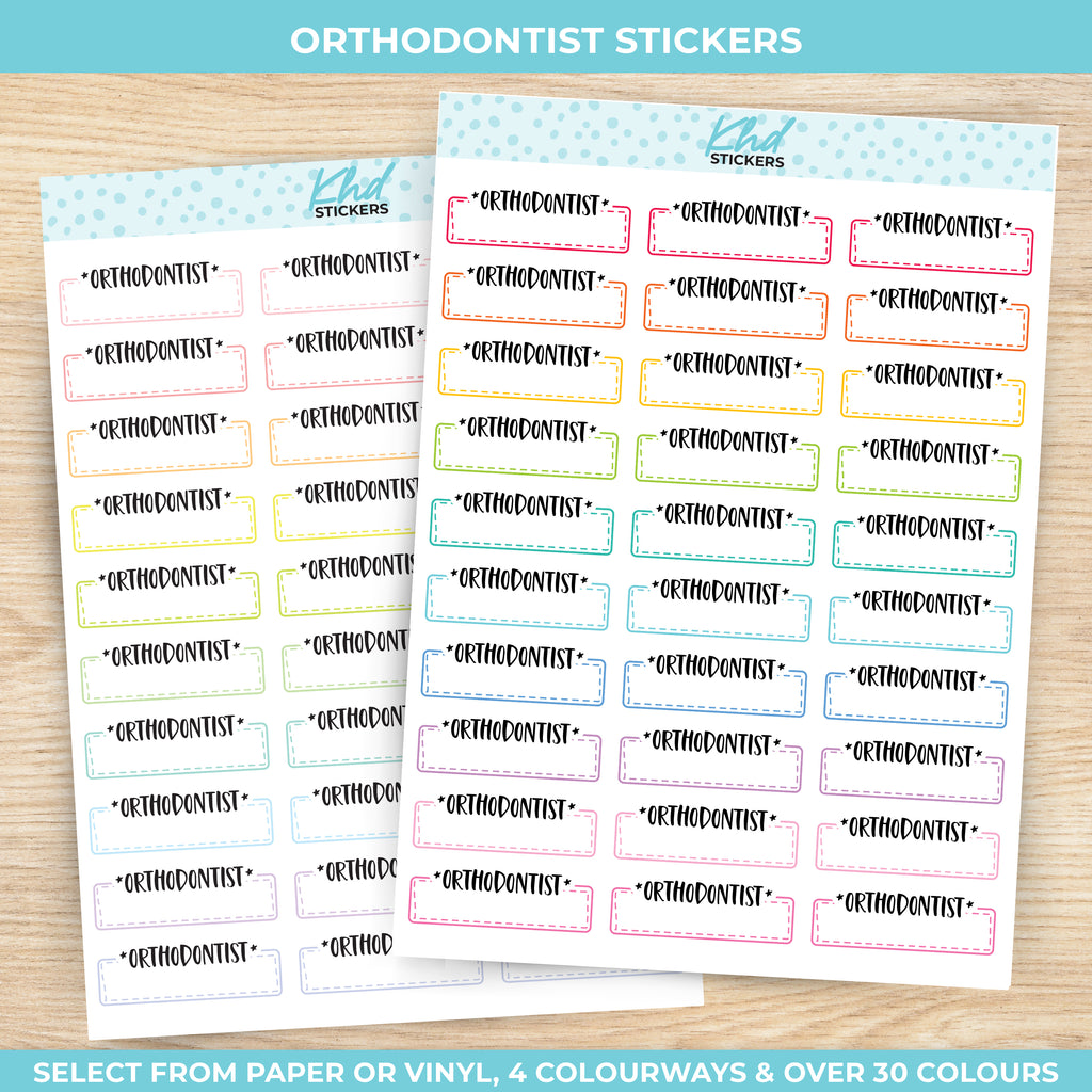 Orthodontist Stickers Vinyl - Removable