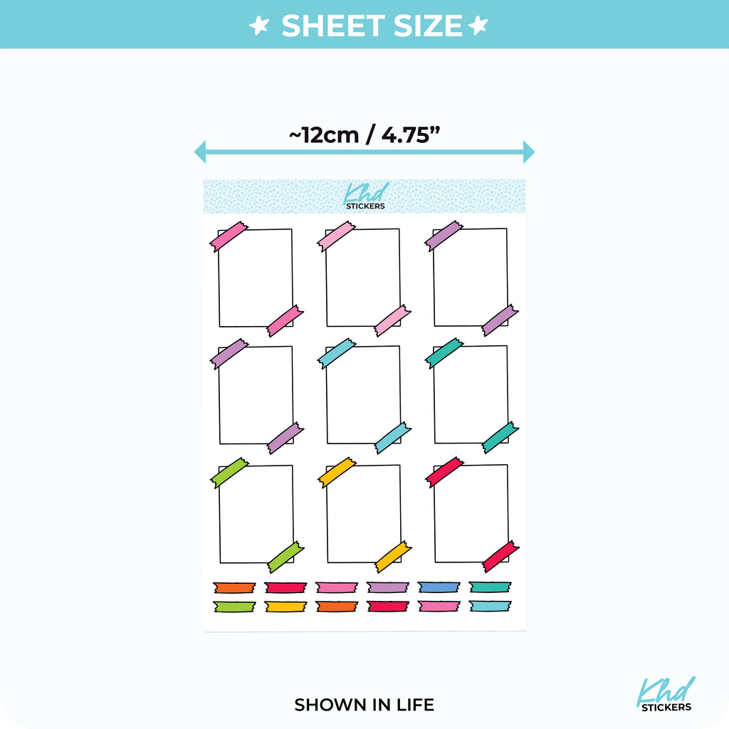 Washi Tape Edges Functional Boxes Vinyl - Removable