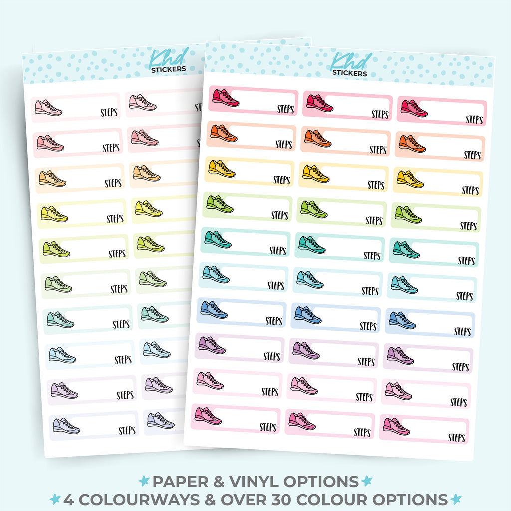 Step Tracker Planner Stickers Vinyl - Removable / Wine