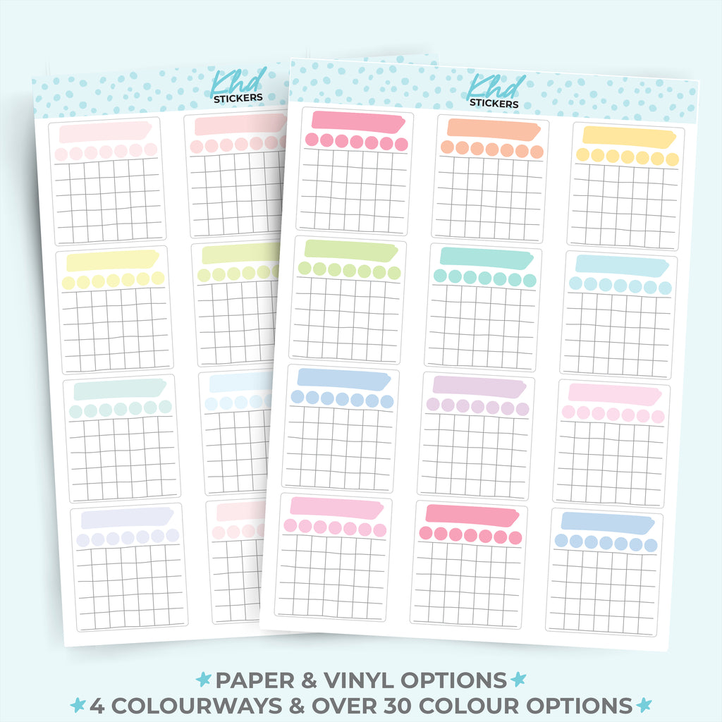 Monthly Trackers Planner Stickers Vinyl - Removable / Wine