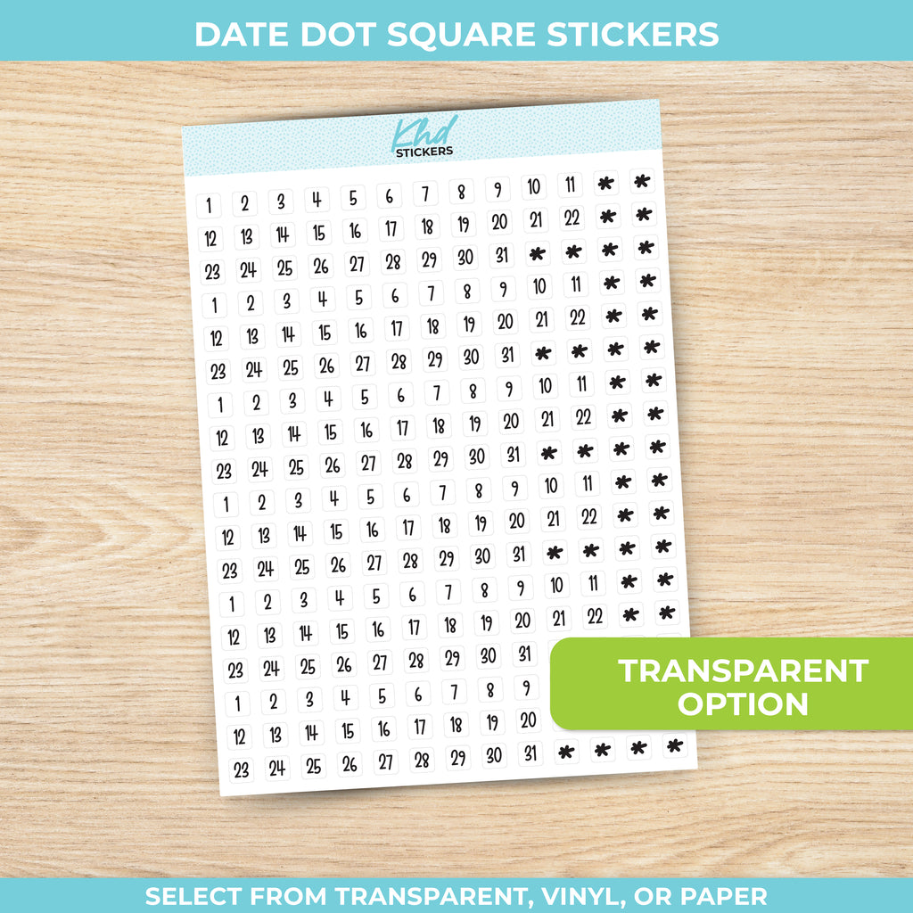 Date Dot Squares Removable vinyl