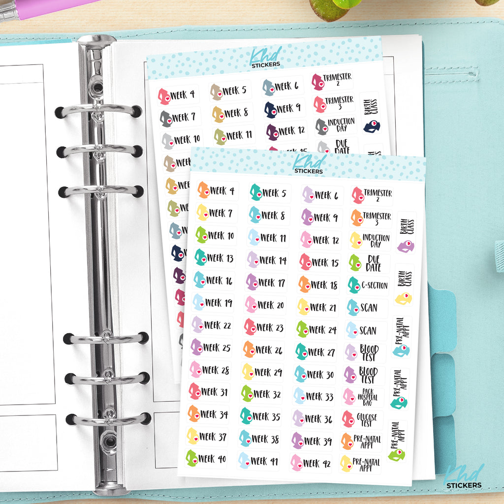 Pregnancy Week Planner Stickers