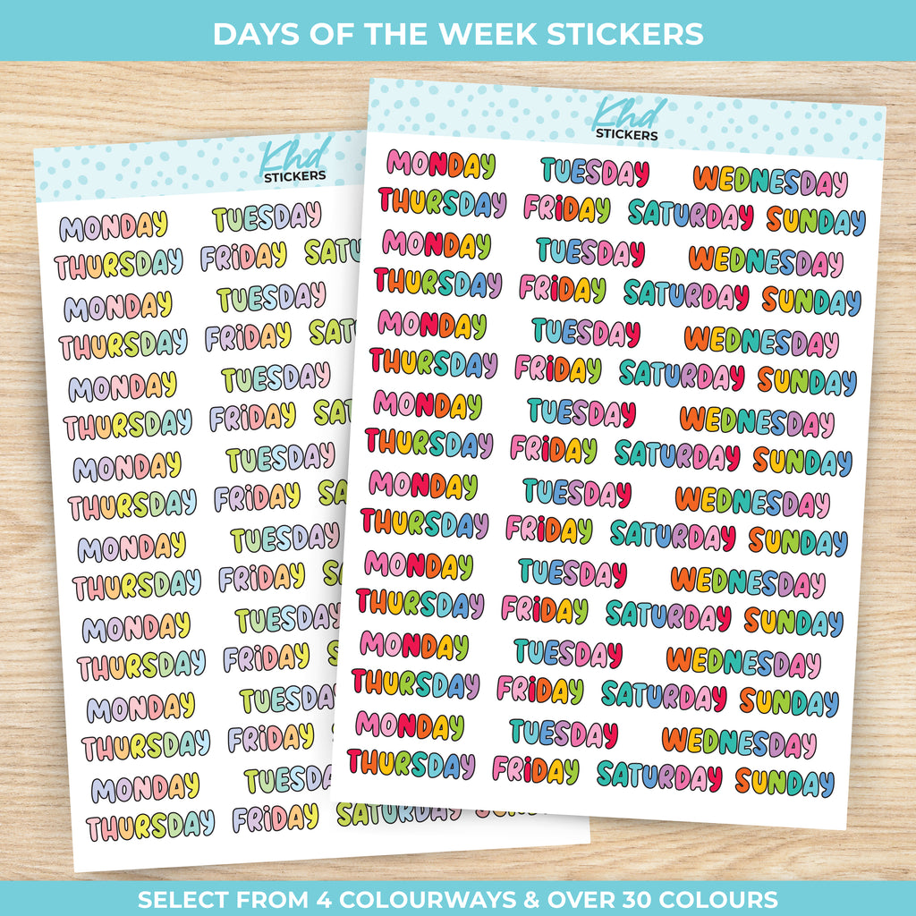 Days of the Week Stickers