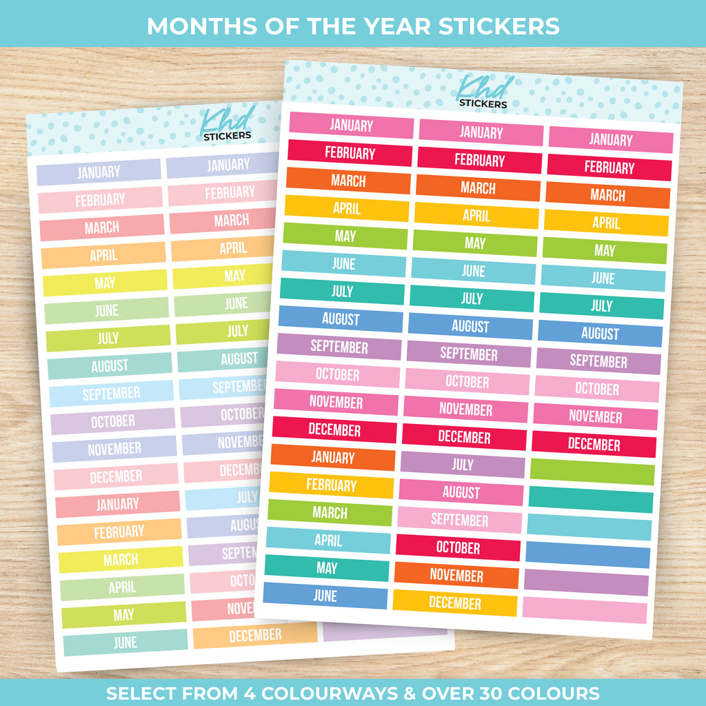 Months of the Year Stickers