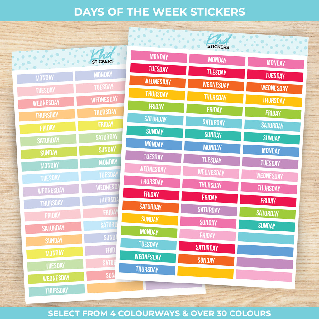 Days of the Week Stickers