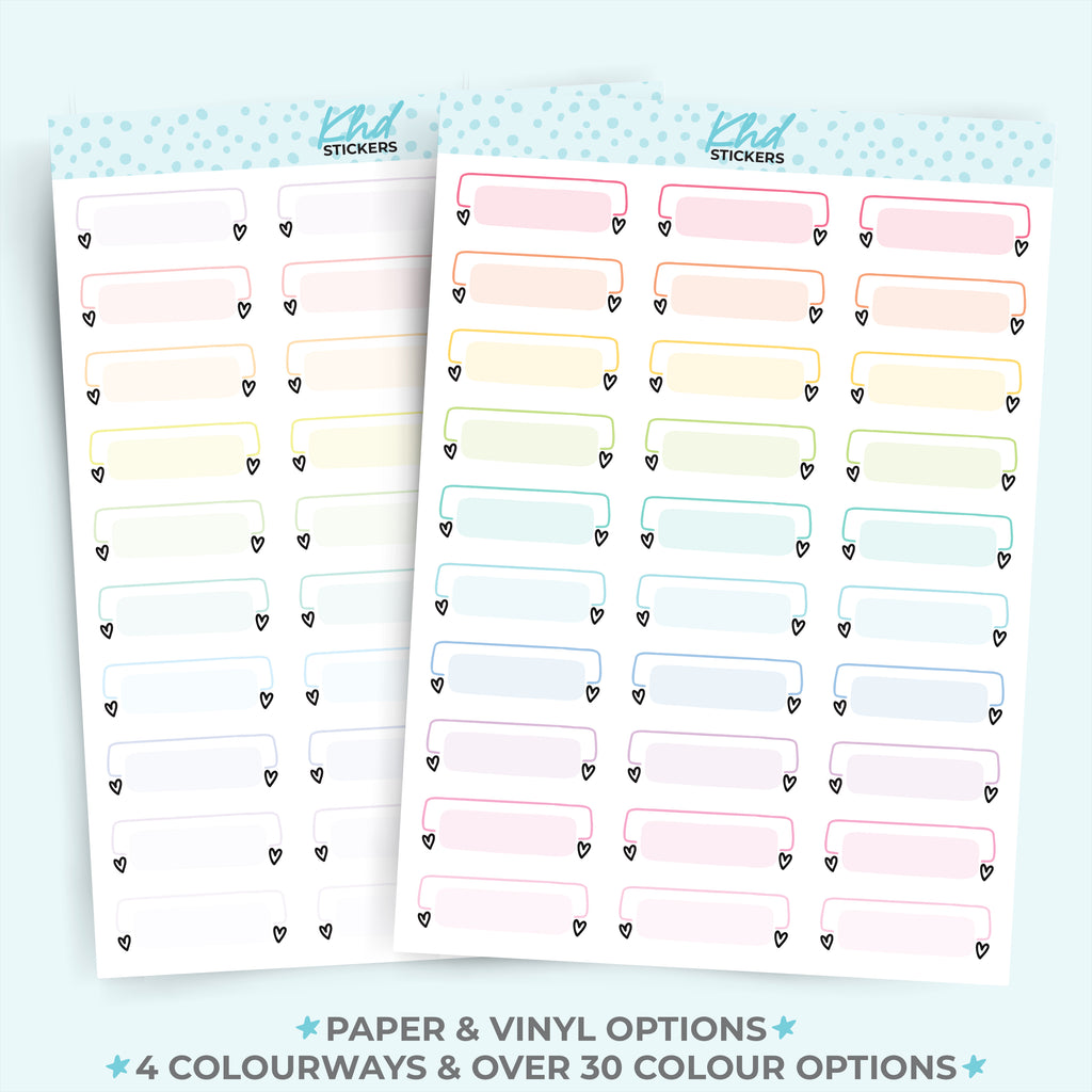 Cute Hearts Doodle Appointment Stickers Vinyl - Removable / Wine