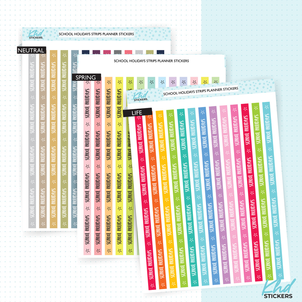 School Holidays Washi Strips LIFE