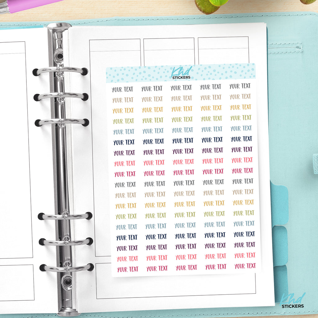 Design Your Own Word Stickers White Removable