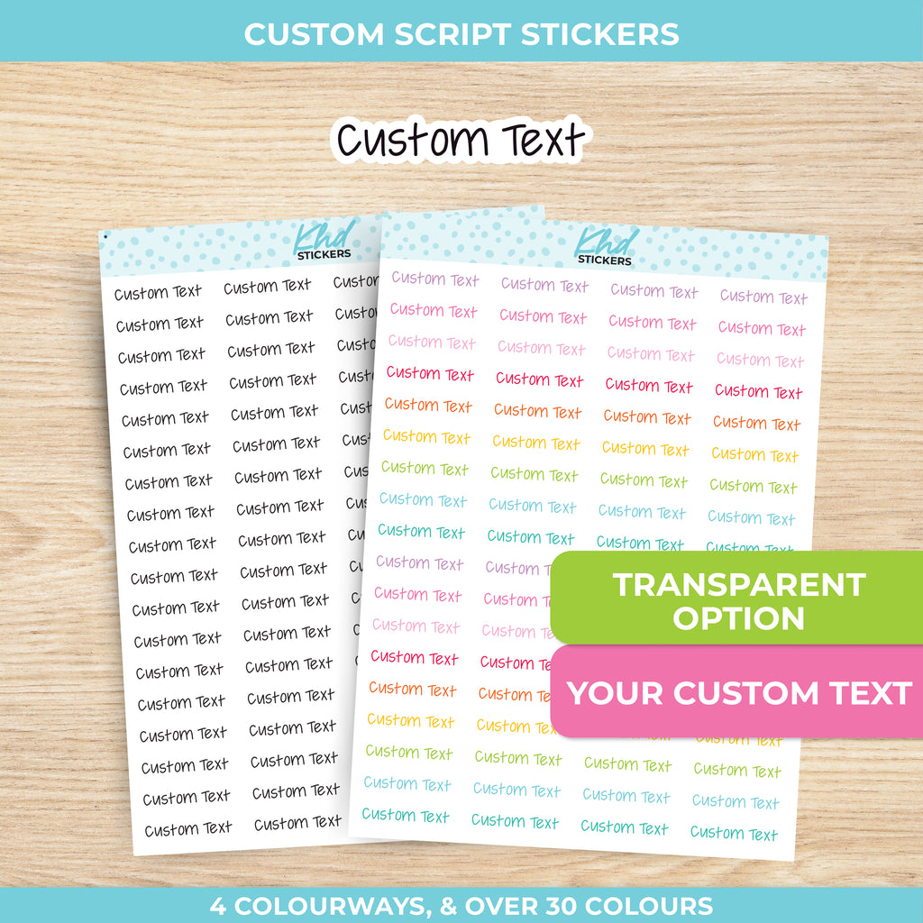 Design Your Own Script Planner Stickers White Removable