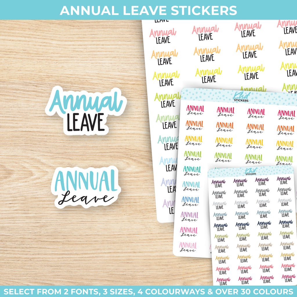 Annual Leave Script Stickers Small