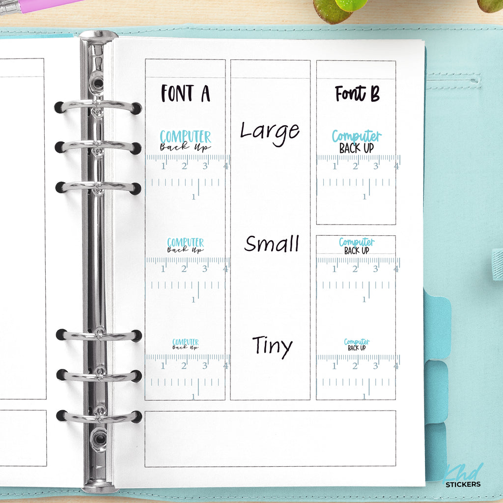 Computer Backup Script Planner Stickers Small