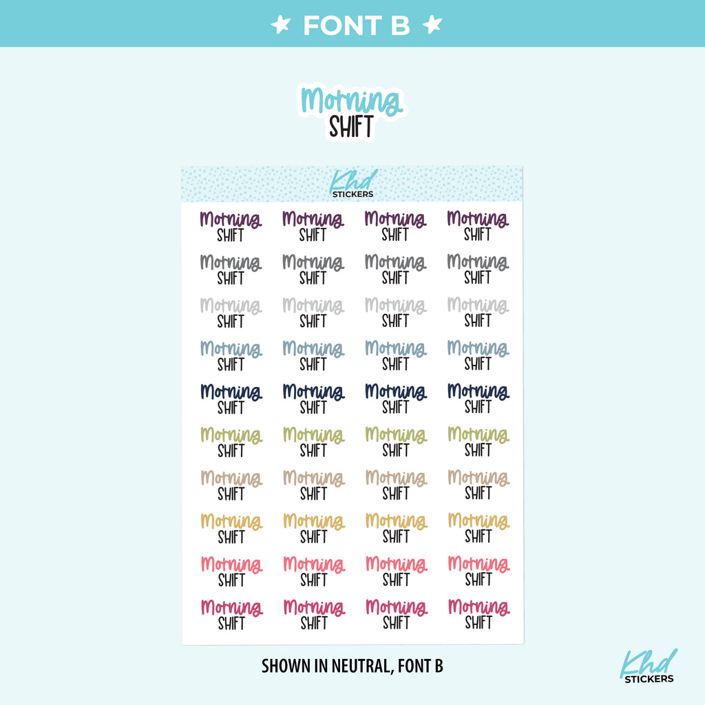 Morning Shift Planner Stickers Small