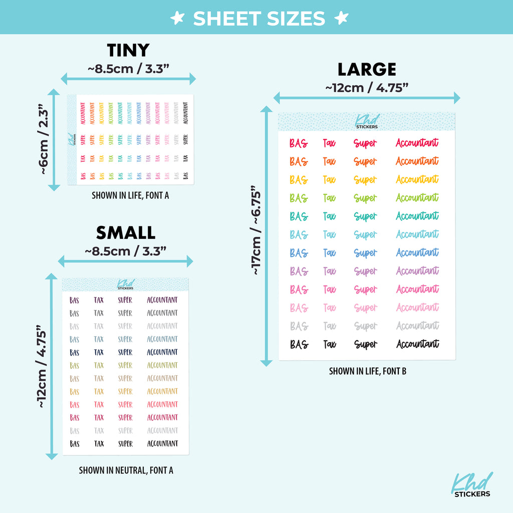 BAS Tax Accounting Stickers Small