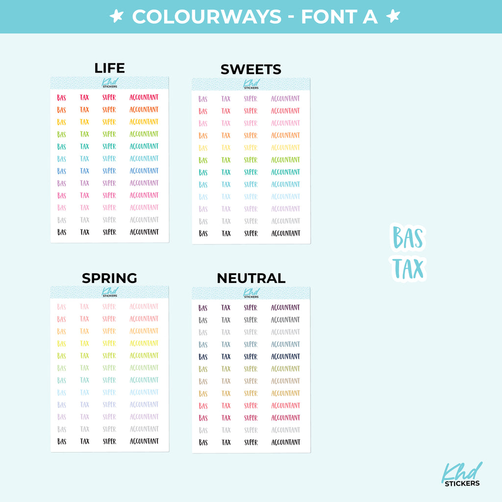 BAS Tax Accounting Stickers Small