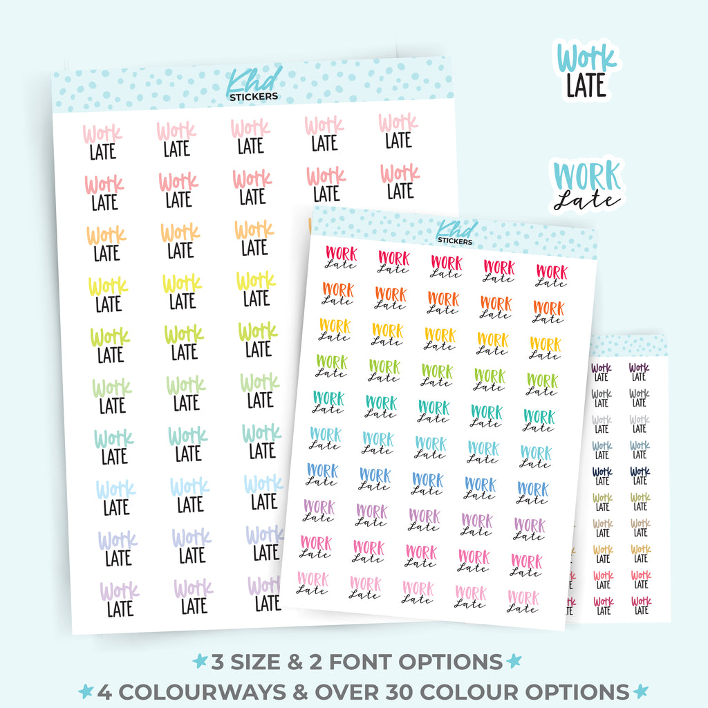 Work Late Planner Stickers Small