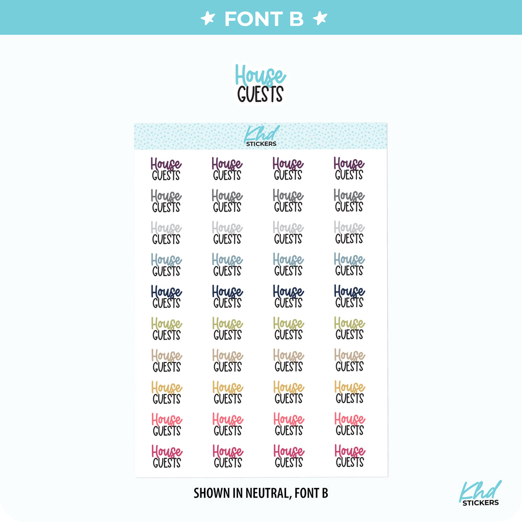 House Guests Planner Stickers Small