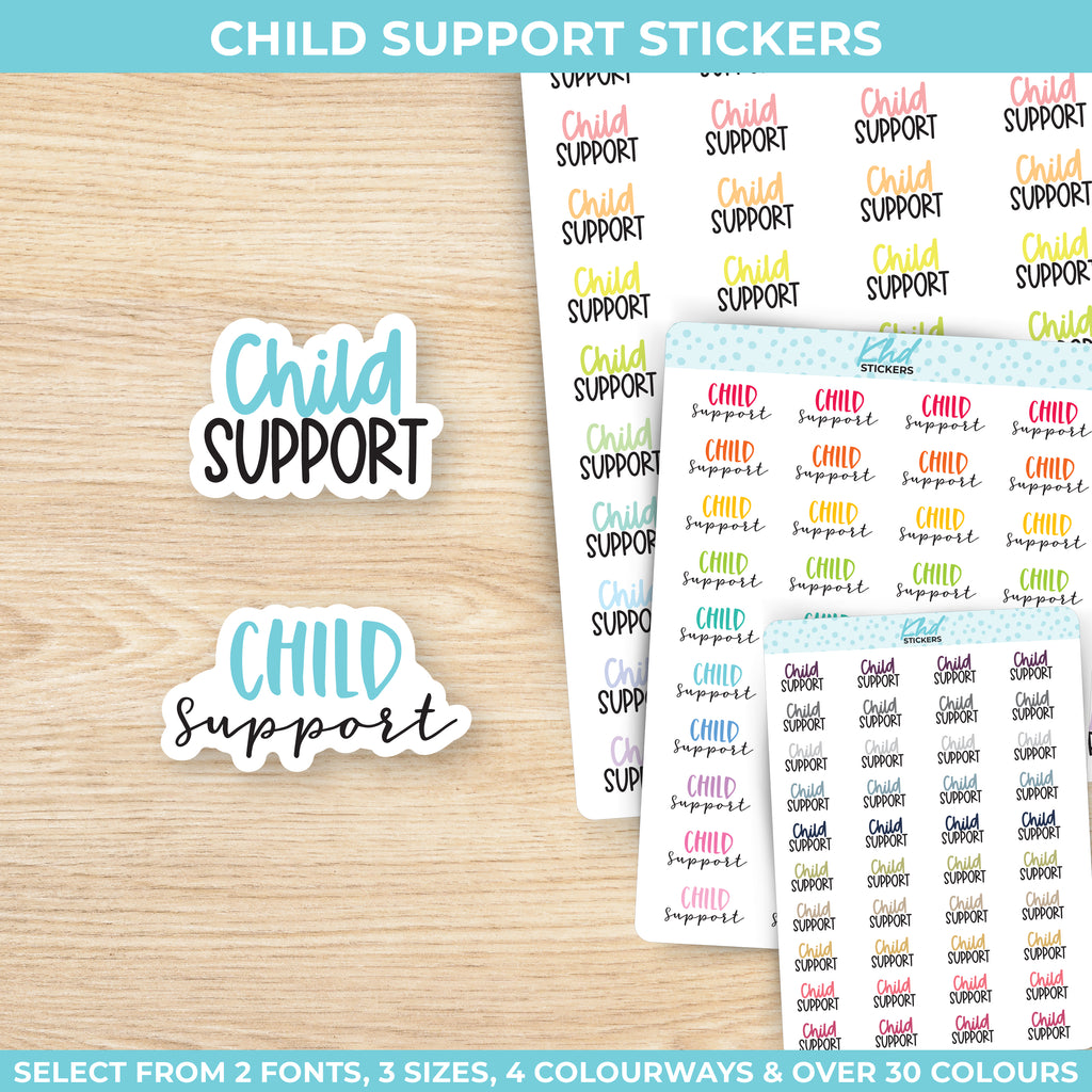 Child Support Stickers Small