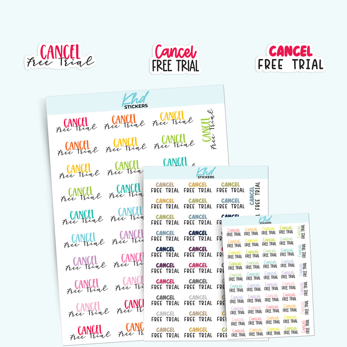 Cancel Sticker Many Cancel Free Trial Planner Stickers | KHDStickers
