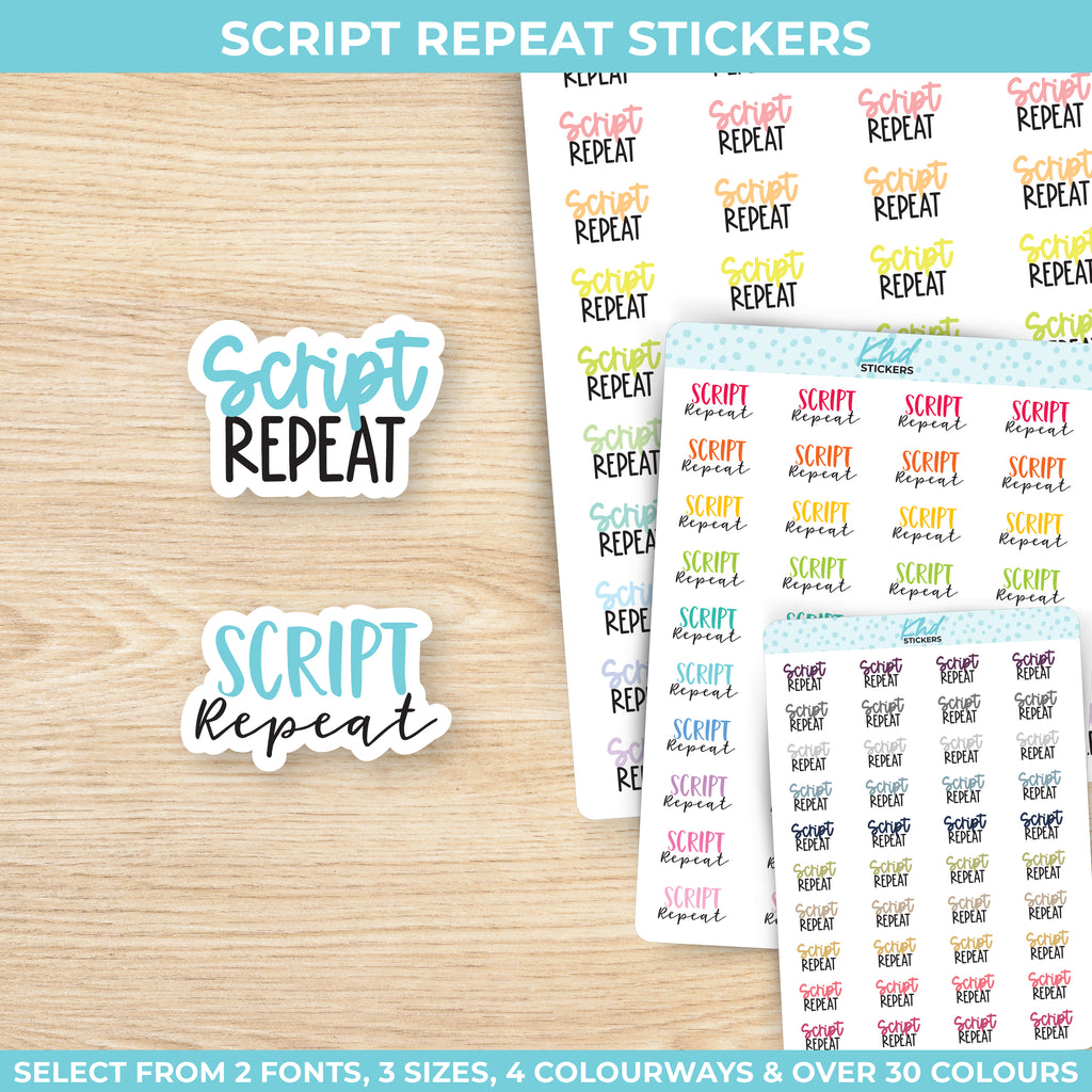 Script Repeat Stickers Small