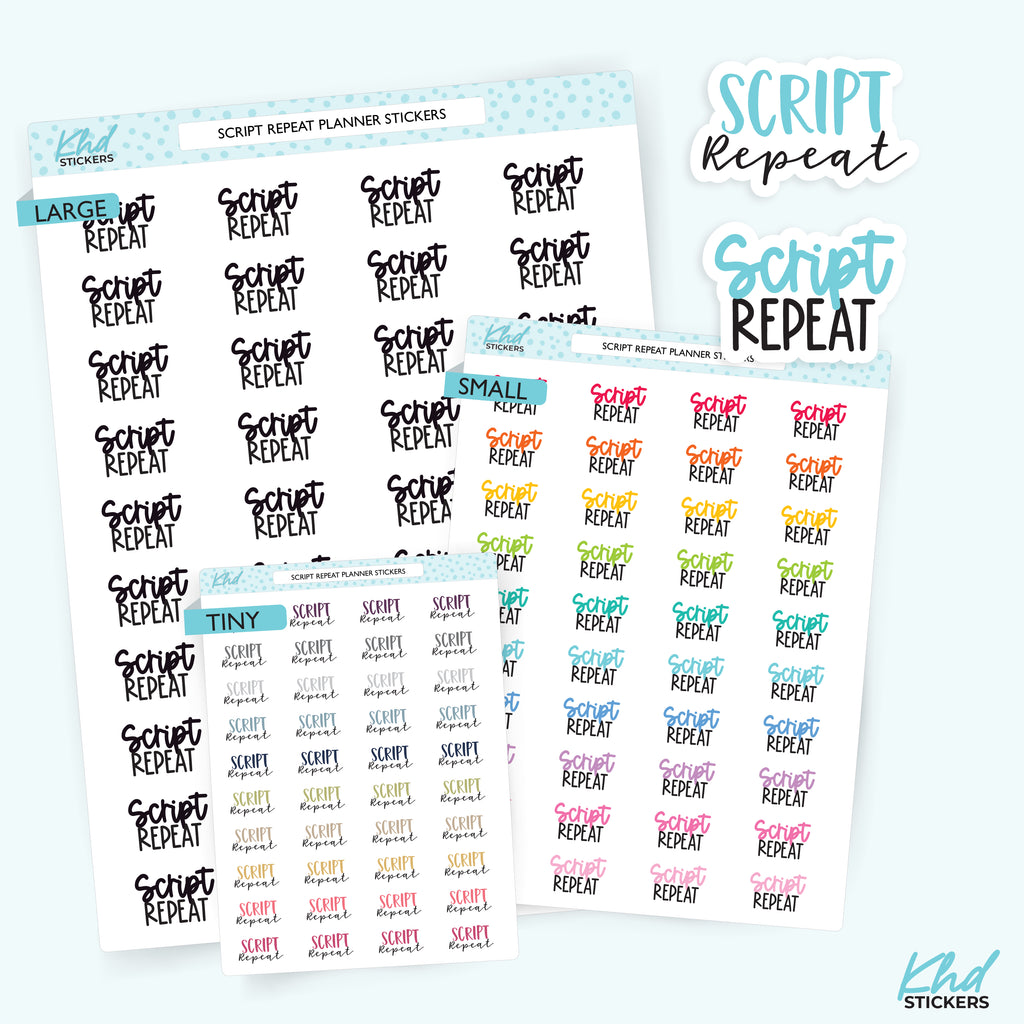 Script Repeat Stickers Small