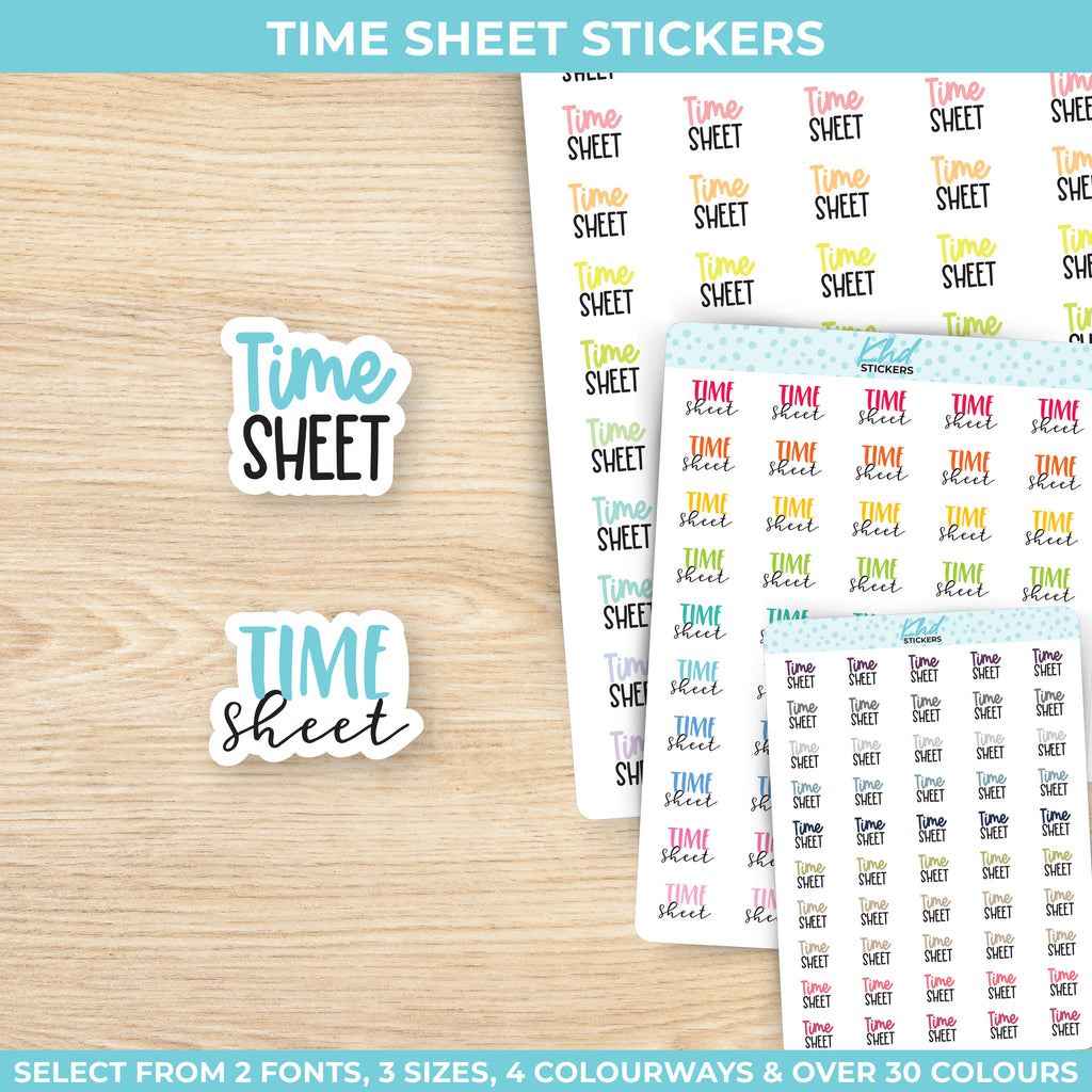 Time Sheet Stickers Small