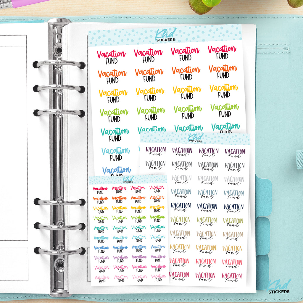 Vacation Fund Planner Stickers Small