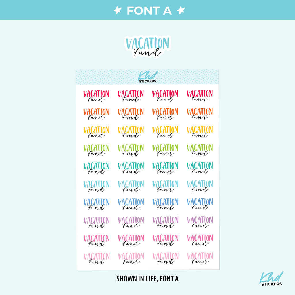 Vacation Fund Planner Stickers Small