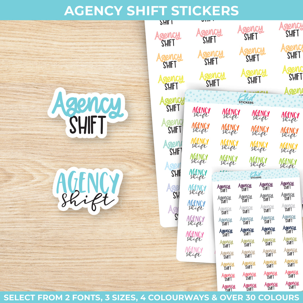 Agency Shift Stickers Small