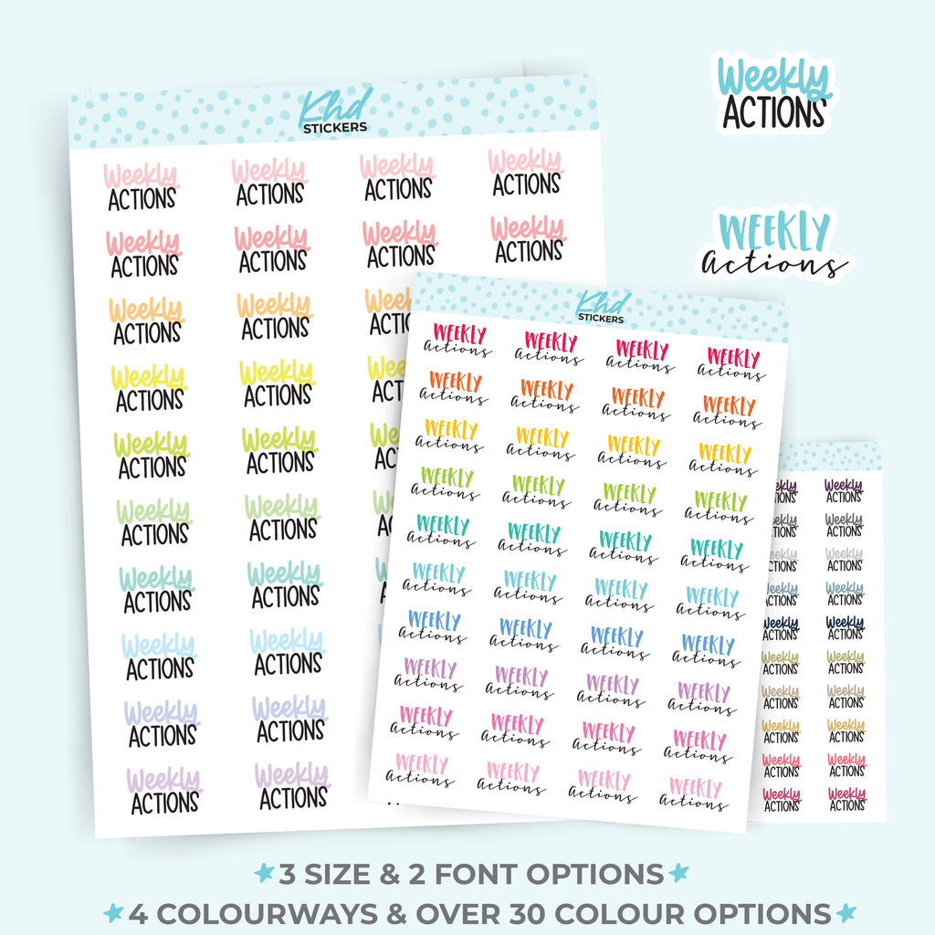 Weekly Actions Planner Stickers Small