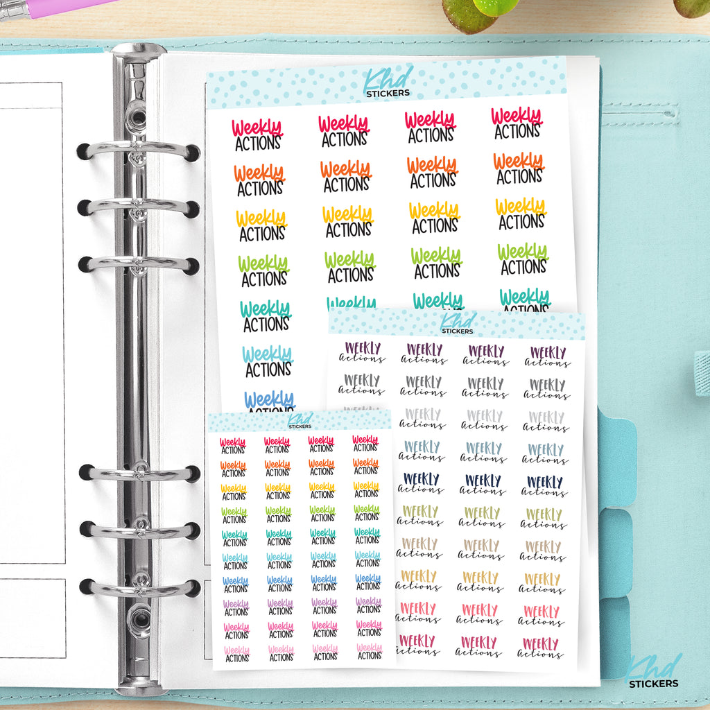 Weekly Actions Planner Stickers Small