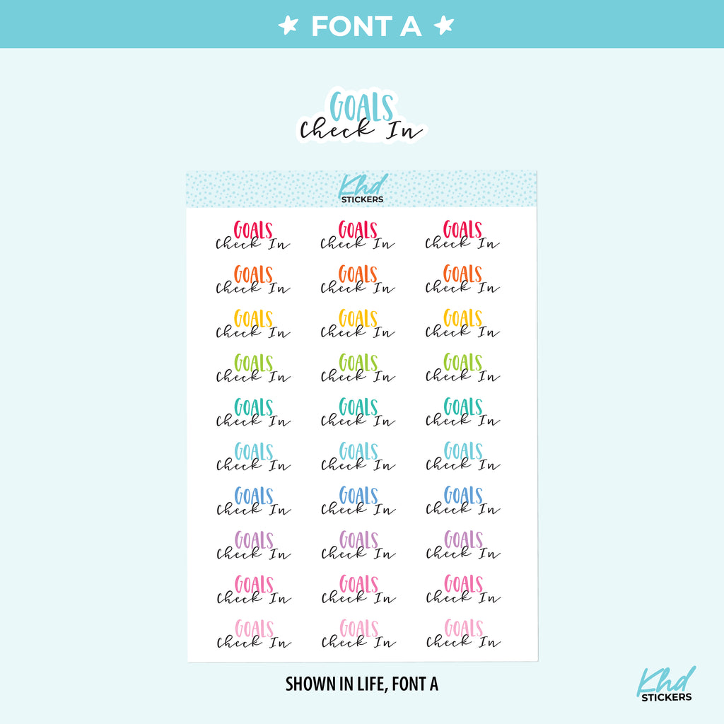 Goals Check In Planner Stickers Small