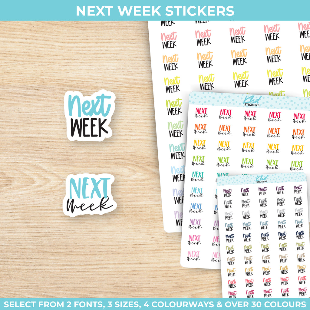 Next Week Script Stickers Small