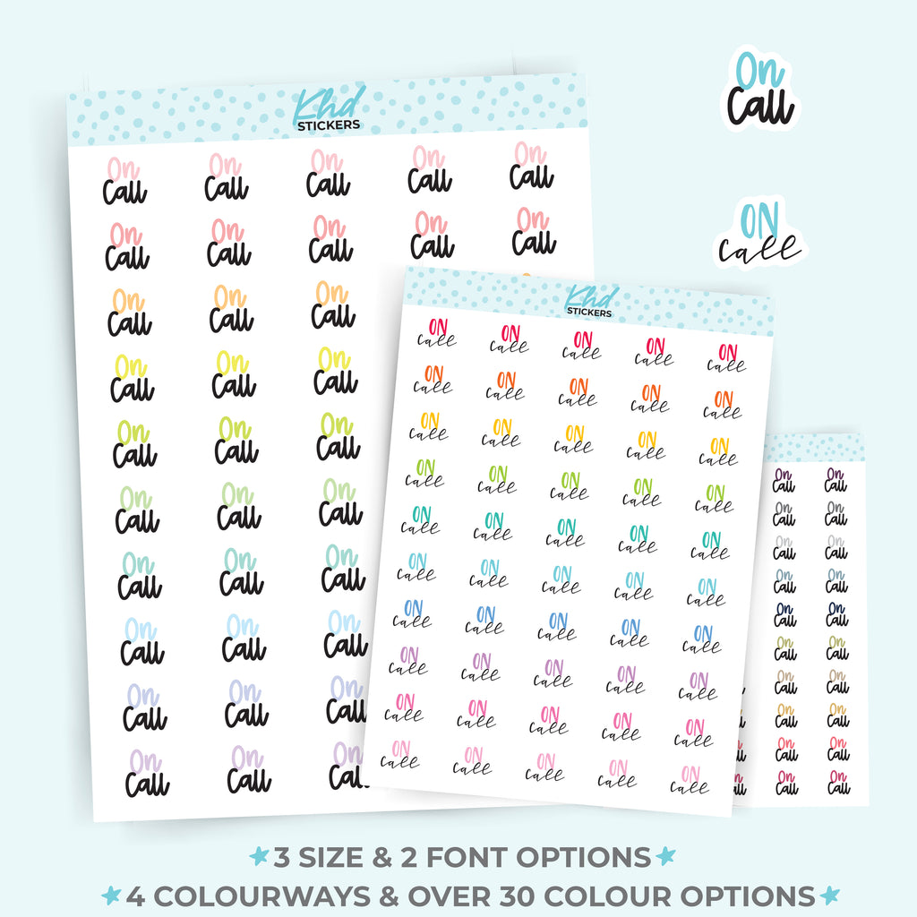 On Call Script Planner Stickers Small