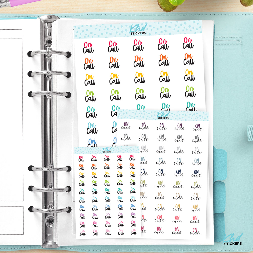 On Call Script Planner Stickers Small